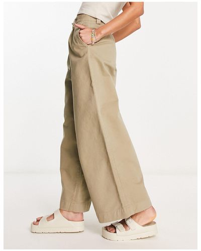 Fred Perry Wide Leg Trousers - Natural
