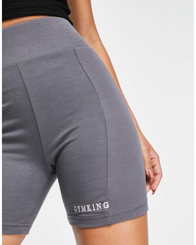 Gym King – release – gerippte legging-shorts - Grau