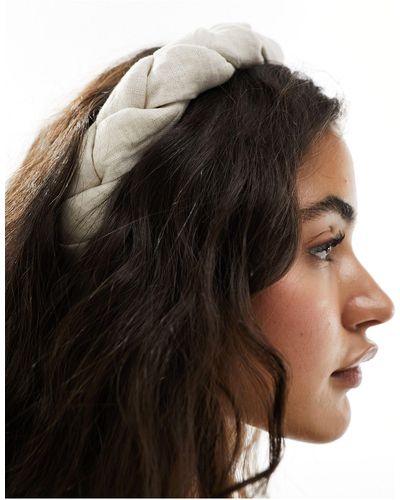 & Other Stories Knotted Linen Blend Headband - Black