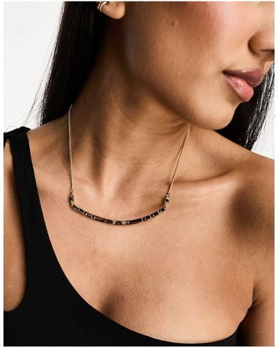 French Connection Pyramid Collar Necklace - Black