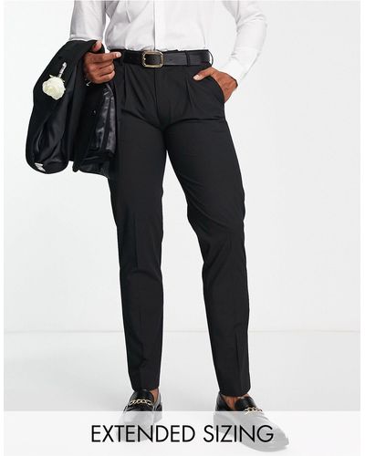 Noak Camden - pantaloni da abito slim premium neri elasticizzati - Nero