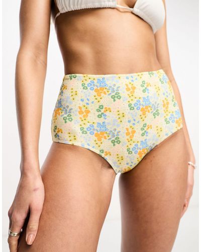 & Other Stories Slip bikini a fiori a vita alta - Giallo