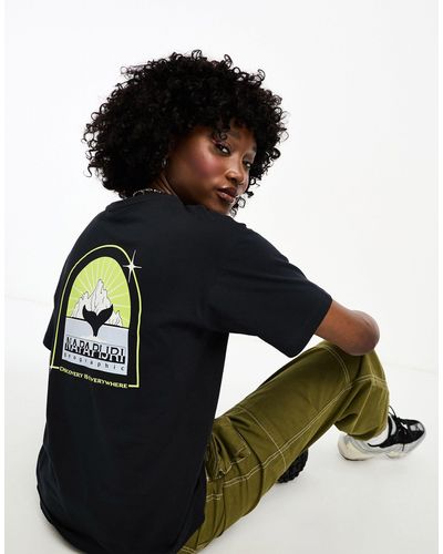 Napapijri Montalva - T-shirt Met Print Op - Zwart