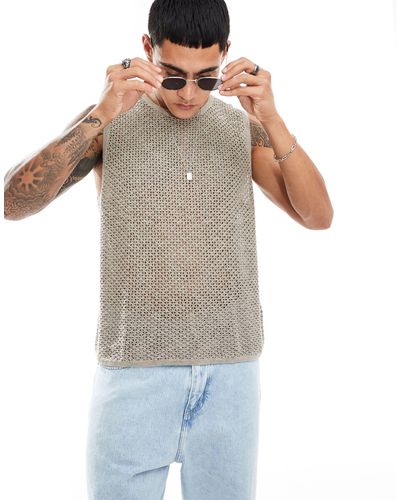 Abercrombie & Fitch Camisetas color tostado sin mangas - Blanco