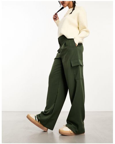 New Look Formal Straight Cargo Trousers - Green