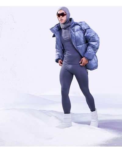 ASOS 4505 – nahtlose, gerippte ski-leggings als baselayer - Blau