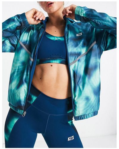 Nike Icon clash repel - veste imprimée sur l'ensemble - Bleu
