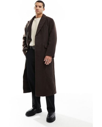 ASOS Oversized Wool Rich Overcoat - Black