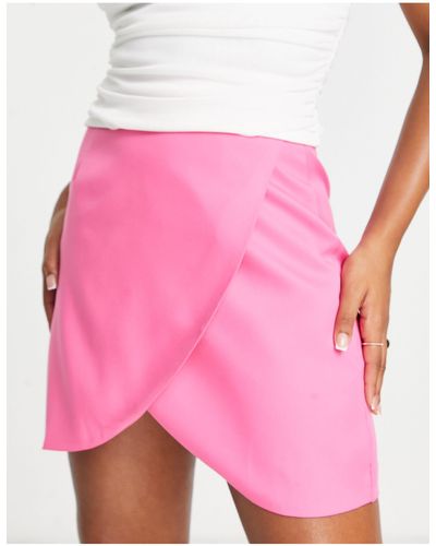 UNIQUE21 Wrap Front Mini Skirt - Pink