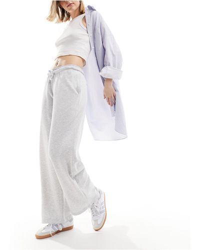 Pull&Bear Wide Leg jogger With Boxer Waistband - White