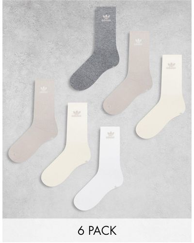 adidas Originals Trefoil Crew Sock 6-pack - White
