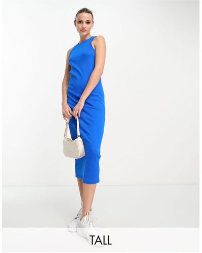 Vero Moda Sleeveless Jersey Bodycon Midi Dress - Blue