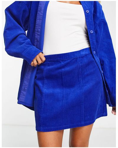 ASOS Cord Pelmet Mini Skirt - Blue
