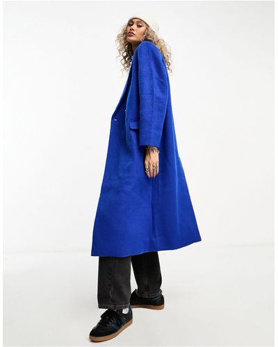 Weekday Alex - manteau en laine mélangée - bleu