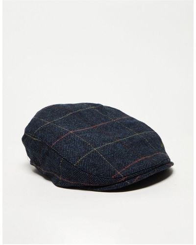 French Connection Check Flat Cap - Blue