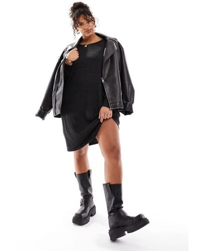 Vero Moda Long Sleeve Knitted Mini Dress - Black