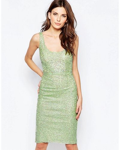 French Connection French Connnection Celia Sequin Dress With Scoop Neck - Green