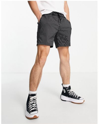 TOPMAN Skinny Striped Shorts - Black