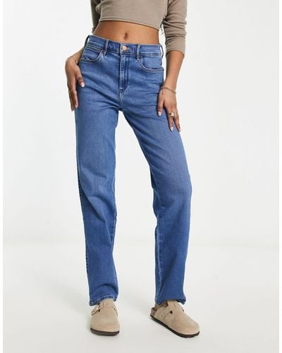Wrangler Mom Jeans Met Rechte Pasvorm - Blauw