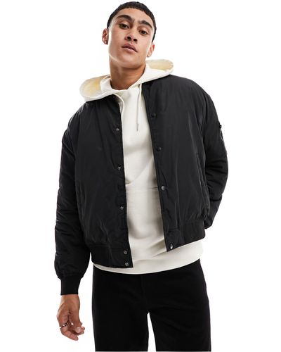 Only & Sons Giacca bomber oversize pesante nera - Nero