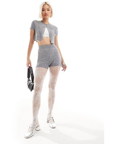 Motel Knitted Shorts Co-ord - White