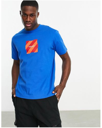 Marshall Artist T-shirt Met Vierkant Logo Met Chevronmotief - Blauw