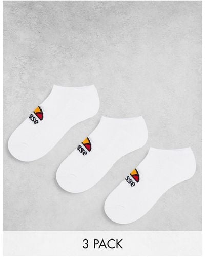 Ellesse 3 Pack Ankle Socks - White