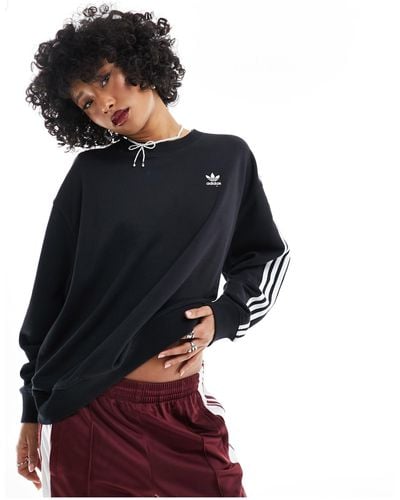 adidas Originals 3-stripes Oversized Sweatshirt - Black