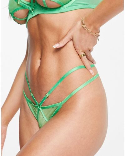 Wolf & Whistle Strappy Thong - Green