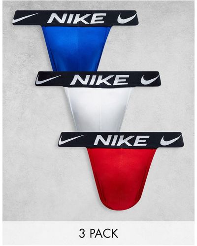 Nike – 3er-pack jockstraps - Blau