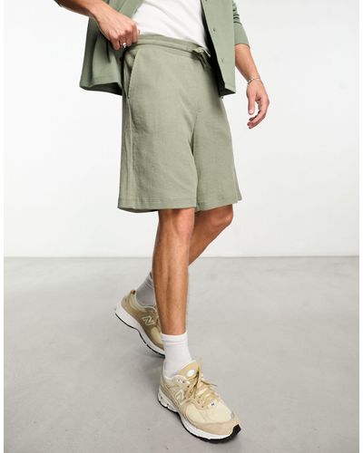 ASOS – oversize-shorts mit waffelstruktur - Weiß