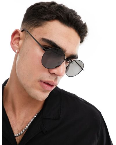 New Look Metal Round Style Sunglasses - Black