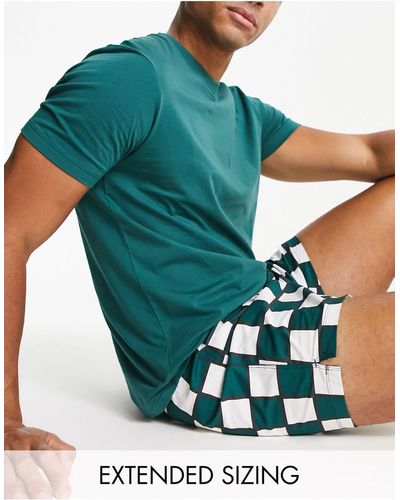 ASOS Pyjamaset Met T-shirt En Short - Groen