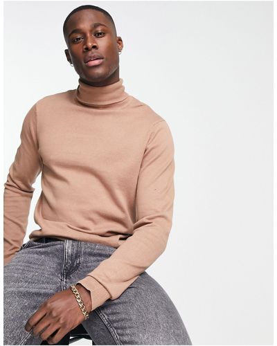 Threadbare Cotton Roll Neck Sweater - Natural