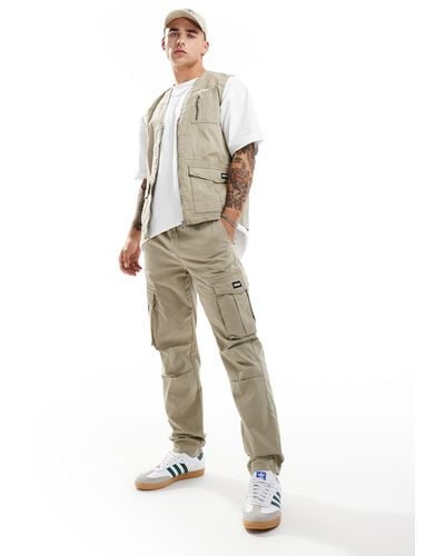 Criminal Damage Cargos With Army Pockets - White