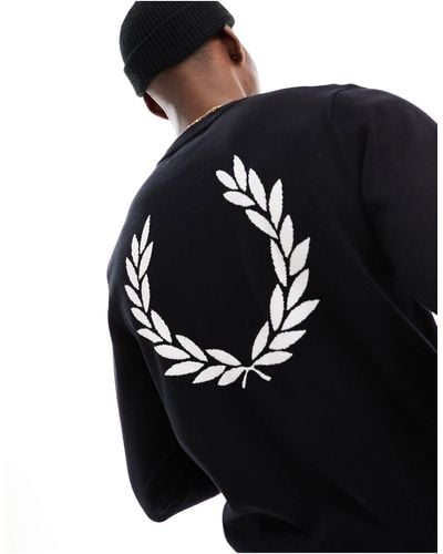 Fred Perry Laurel Wreath Graphic Jumper - Black