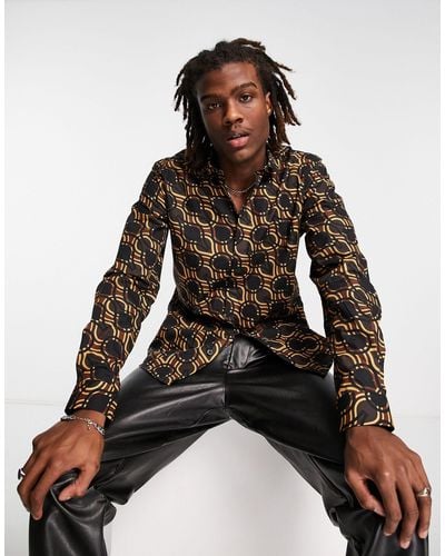Twisted Tailor Dembele Printed Shirt - Black