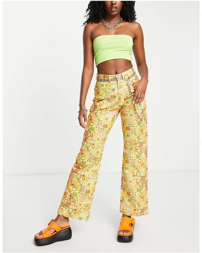 The Ragged Priest High Waisted Mom Pants - Multicolour