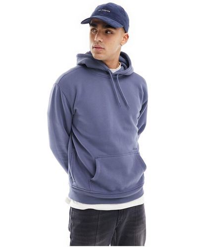 Hollister Relaxed Fit Hoodie With Side Seam Zip - Blue