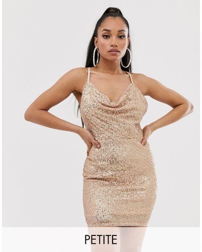 Tfnc sequin shift shop dress in multi silver