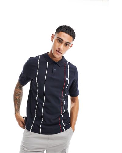 Ben Sherman Polo blu con righe verticali