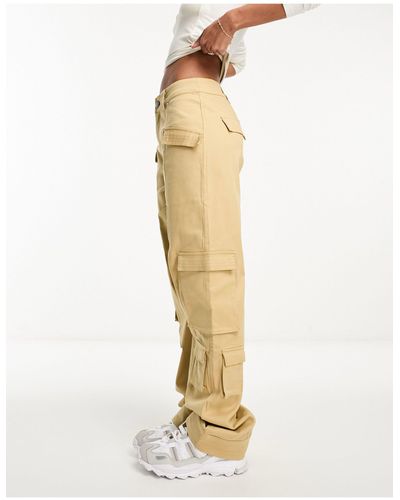 The Couture Club Pantalon cargo à taille haute - beige - Blanc