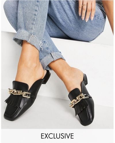 Z_Code_Z Exclusive Avan Flat Shoes With Chain Detail - Blue