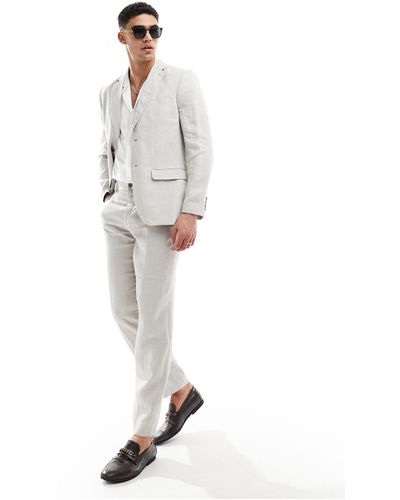 SELECTED Linen Mix Suit Jacket - White