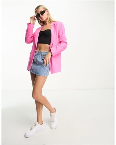 New Look – blazer aus leinen - Pink