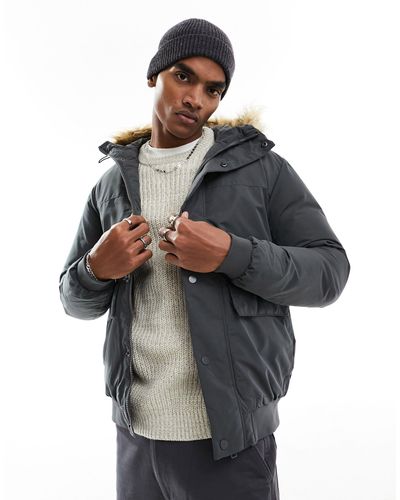 Jack & Jones – kurzer parka - Grau