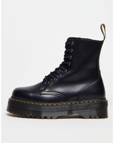 Dr. Martens Jadon 8-eye Smooth Leather Platform Boots - Black