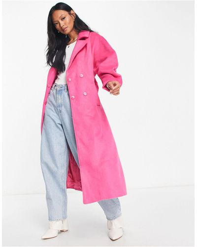 Y.A.S Tailored Longline Coat With Ovoid Sleeve - Pink