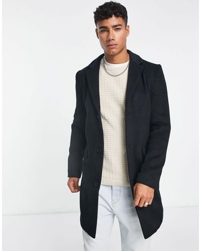 Another Influence Wool Mix Overcoat - Blue