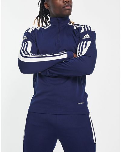 adidas Originals Adidas - Voetbal - Squadra 21 - Sweatshirt Met Korte Rits - Blauw